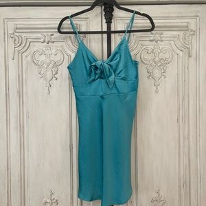 Hello Fox Blue Silk Dress